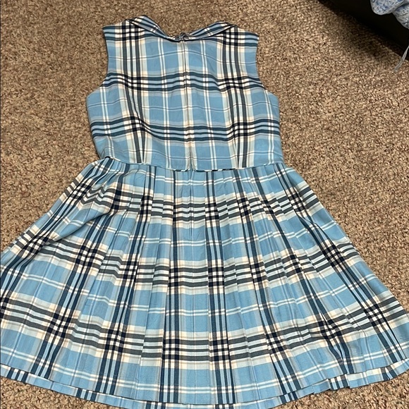 Hellbunny Blue plaid pleated skirt Dress - Picture 10 of 10